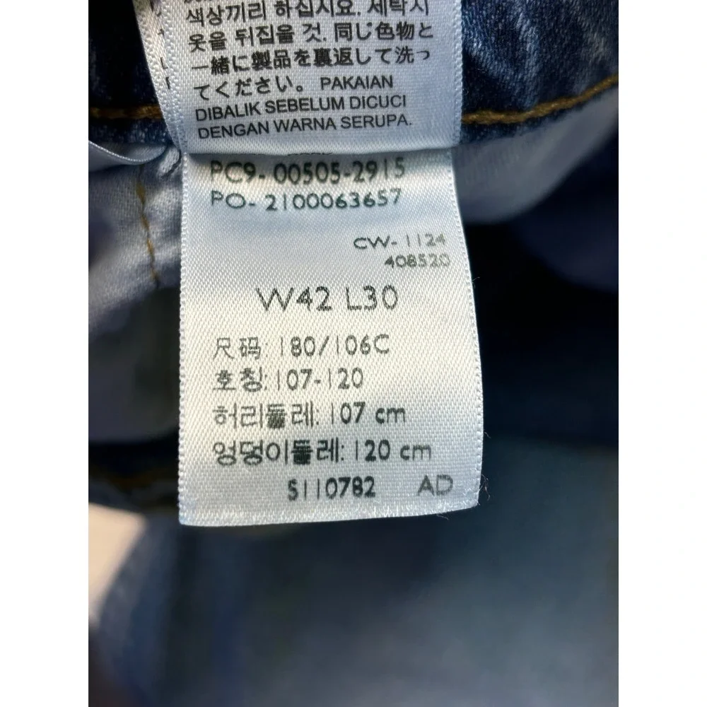 Levi's 505 Jeans Mens W42 L30 Regular Fit Straight Leg Medium‎ Wash Denim